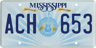 MS license plate ACH653