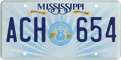 MS license plate ACH654