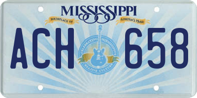 MS license plate ACH658