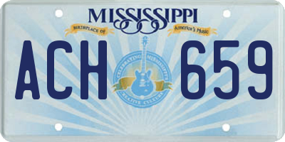 MS license plate ACH659