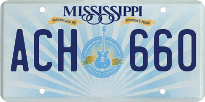 MS license plate ACH660