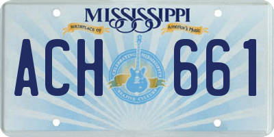 MS license plate ACH661