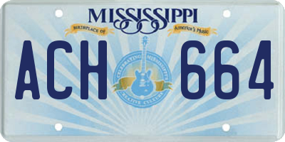 MS license plate ACH664