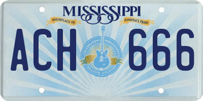 MS license plate ACH666
