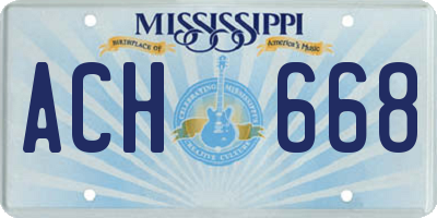 MS license plate ACH668