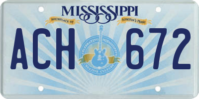 MS license plate ACH672