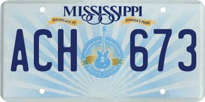 MS license plate ACH673