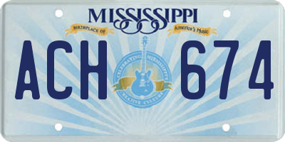 MS license plate ACH674