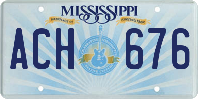 MS license plate ACH676