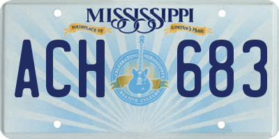 MS license plate ACH683