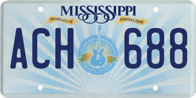 MS license plate ACH688