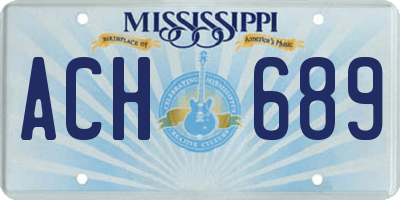 MS license plate ACH689