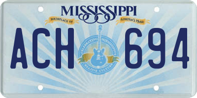 MS license plate ACH694