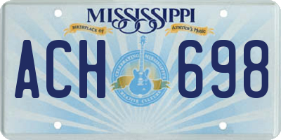 MS license plate ACH698