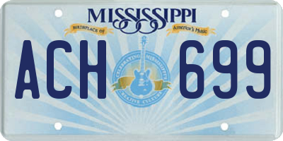 MS license plate ACH699