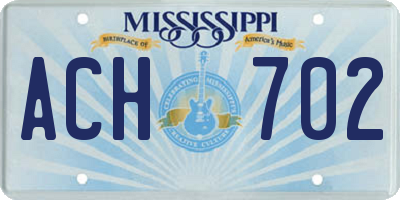 MS license plate ACH702