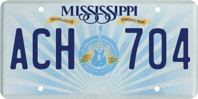 MS license plate ACH704