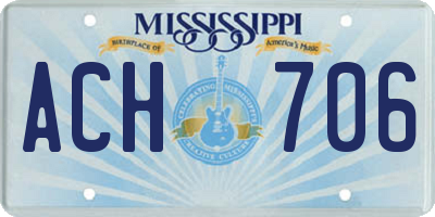 MS license plate ACH706