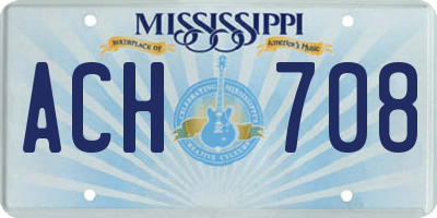 MS license plate ACH708