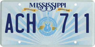 MS license plate ACH711