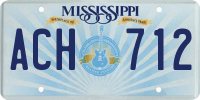 MS license plate ACH712