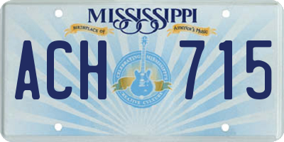 MS license plate ACH715