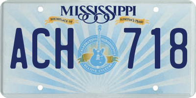 MS license plate ACH718