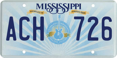 MS license plate ACH726