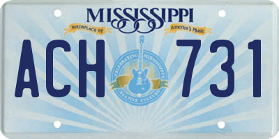 MS license plate ACH731