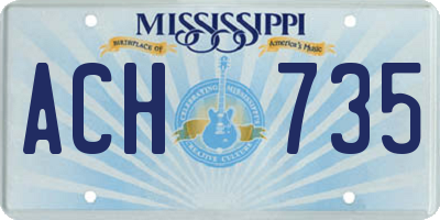 MS license plate ACH735