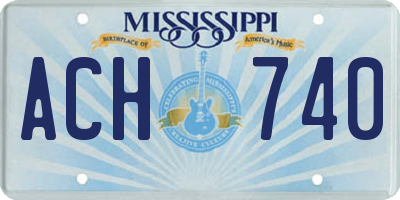 MS license plate ACH740