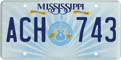 MS license plate ACH743