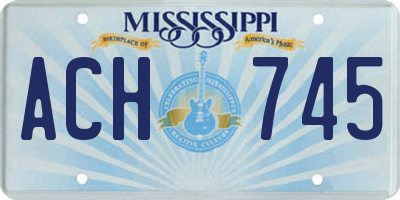 MS license plate ACH745