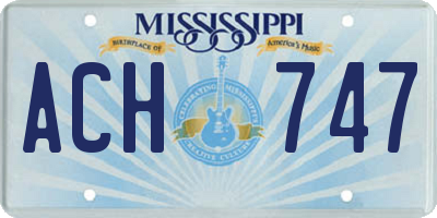 MS license plate ACH747