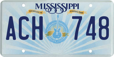 MS license plate ACH748
