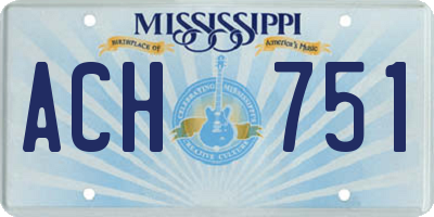 MS license plate ACH751