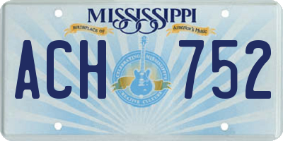 MS license plate ACH752