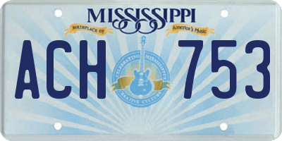 MS license plate ACH753