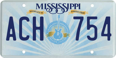 MS license plate ACH754