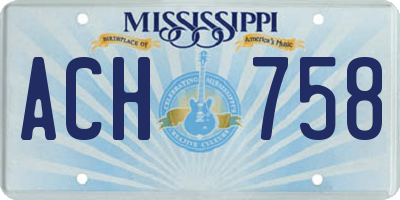 MS license plate ACH758