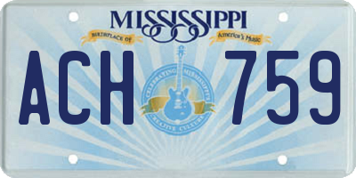 MS license plate ACH759