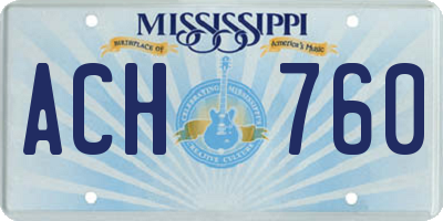 MS license plate ACH760