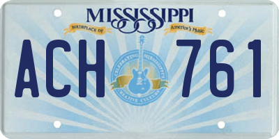 MS license plate ACH761