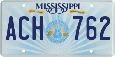 MS license plate ACH762