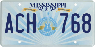 MS license plate ACH768