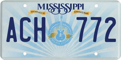 MS license plate ACH772