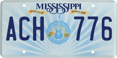 MS license plate ACH776