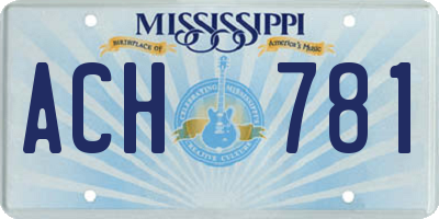 MS license plate ACH781