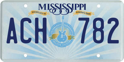 MS license plate ACH782