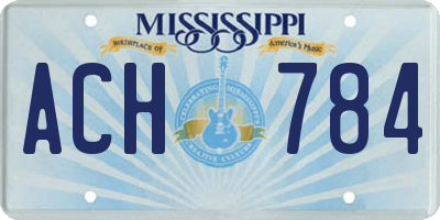 MS license plate ACH784